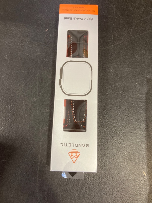 Photo 1 of Bandletic Compatible with Apple Watch Ultra 3 2 1 Band 49mm for Men, Suede Leather Bands Breathable Replacement Strap for iWatch Series 11 10 (46mm), 9 8 7 (45mm), SE3 SE2 SE 6 5 4(44mm), Black/Orange