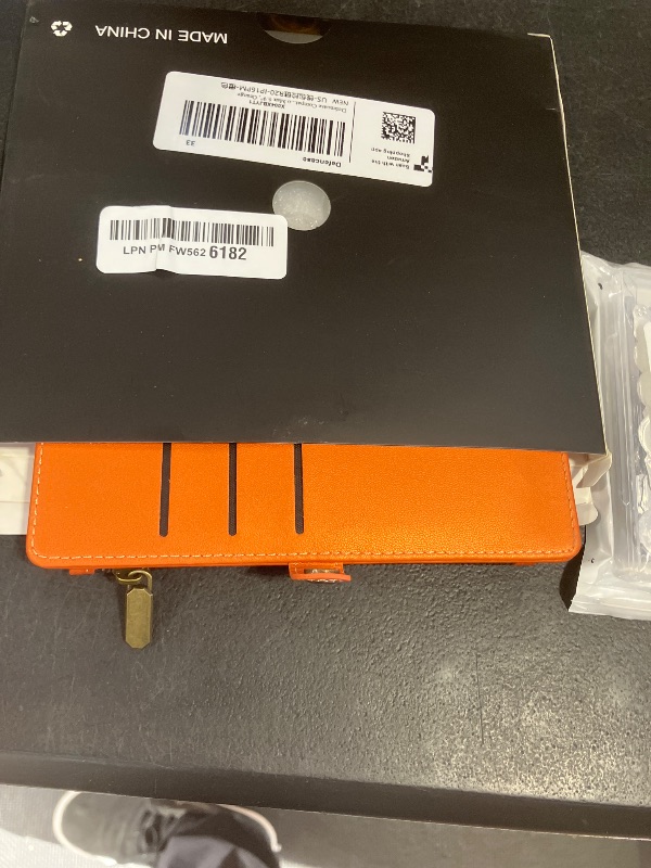 Photo 1 of Defencase Compatible with iPhone 16 Pro Max Case Wallet with RFID Blocking Card Holder for Woman Men, PU Leather Magnetic Snap Flip Zipper Strap Phone Case for iPhone 16 Pro Max 6.9", Orange