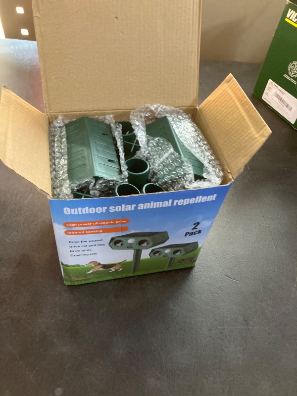 Photo 1 of 2 Pack 2026 Ultrasonic Animal Repellent Outdoor Cat Repellent Devices Solar Animal Repeller Motion Activated Deterrent to Scare Deer Squirrel Rabbit Raccoon Skunk for Yard Lawn Outdoor