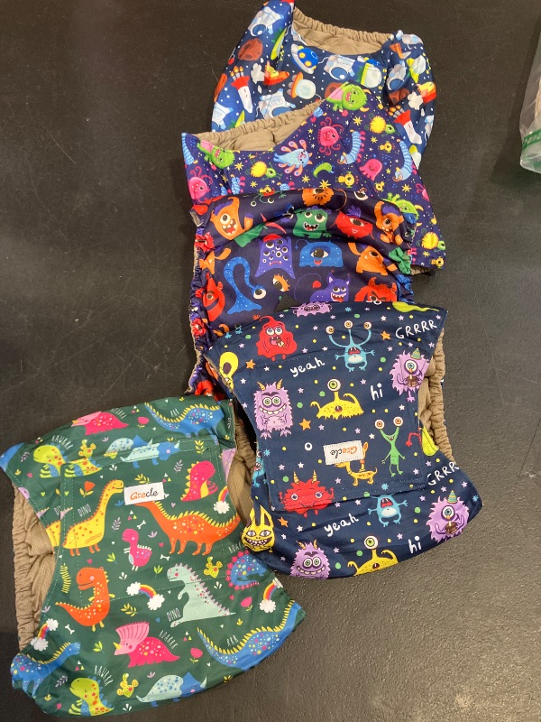 Photo 1 of 5 Pack Dog Diapers Male Reusable, Premium Belly Bands for Dogs, High Absorbing Male Dog Pee Wraps for Doggie in Incontinence or Excitable Urination and Training Cartoon M
