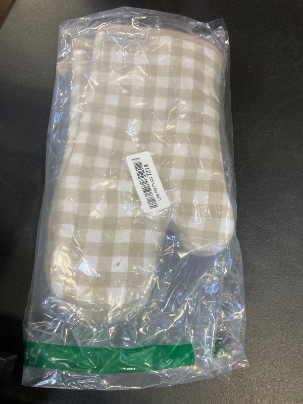 Photo 1 of KitchenAid Gingham Oven Mitt 2-Pack Set, Milkshake, 7"x13"