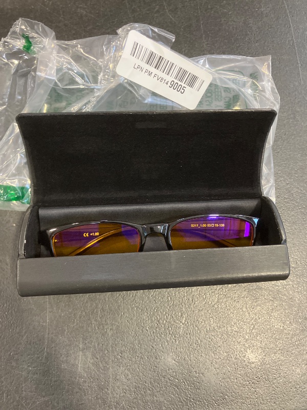 Photo 1 of Prospek Blue Light Reading Computer Glasses, ELITE for Women and Men, +1.0 Diopters, Anti Glare Amber Lens, 99% Blue Light Blockers High Optical Quality Lenses