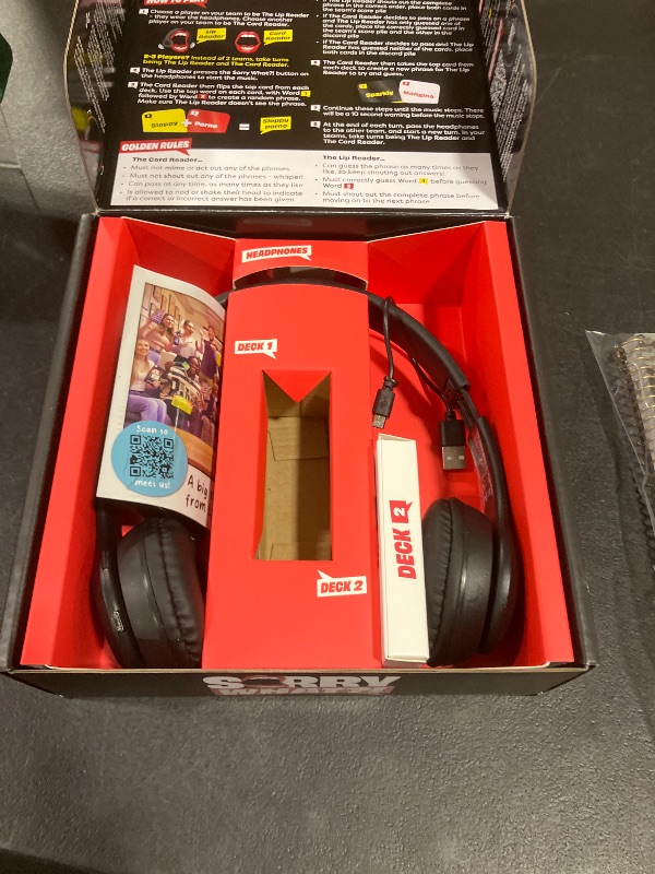 Photo 1 of Sorry What Game - Uncensored Lip Reading Party Games for Adults - Based On The Headphone Challenge TikTok Trend - 2+ Players 40,000 Funny Phrase Combos - Adult Games for Game Night (Ages 17+)