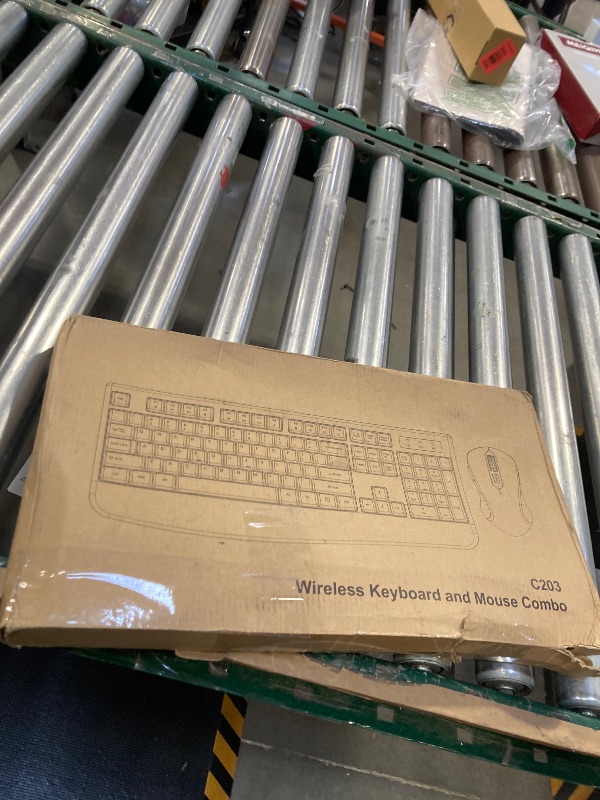 Photo 1 of Wireless Keyboard and Mouse Combo, Full-Sized 2.4GHz Wireless Keyboard with Comfortable Palm Rest and Optical Wireless Mouse for Windows, Mac OS PC/Desktops/Computer/Laptops (Black)