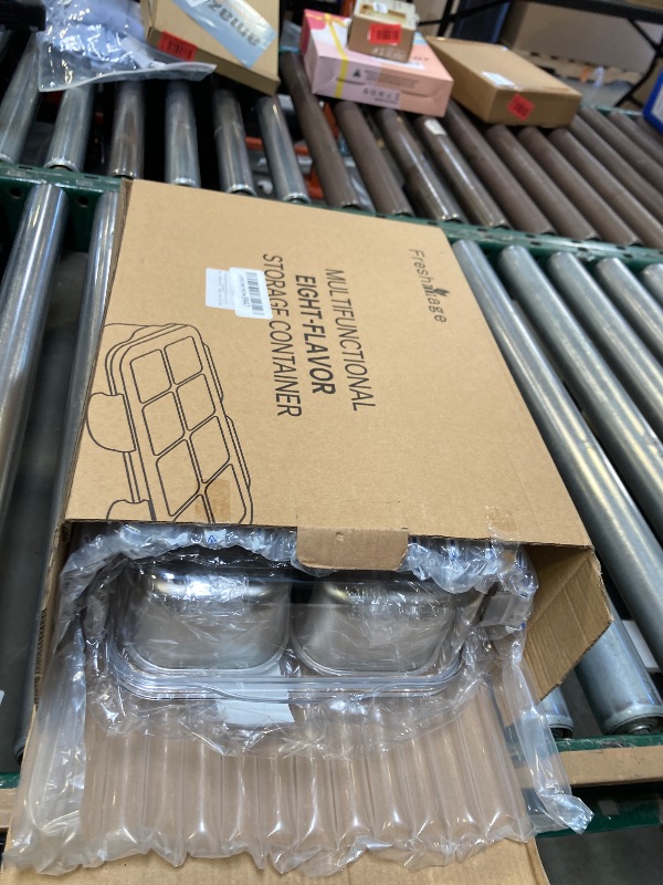 Photo 1 of Freshmage Snackle Box Container, Stainless Steel Divided Serving Snack Tray with Lid and Handle, 4 Compartment Portable Snack Platters for Road Trip, Beach, Picnic, Ball Games, Pool and Parties