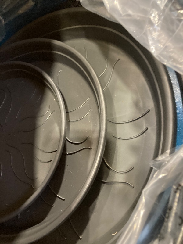 Photo 1 of 24,21,11 Inch Large Plastic Planters with Drainage Hole and Saucer - Set of 3 Tall Plant Pots Indoor Flower Pot Tall Round Planters Outdoor Large Tall Planter