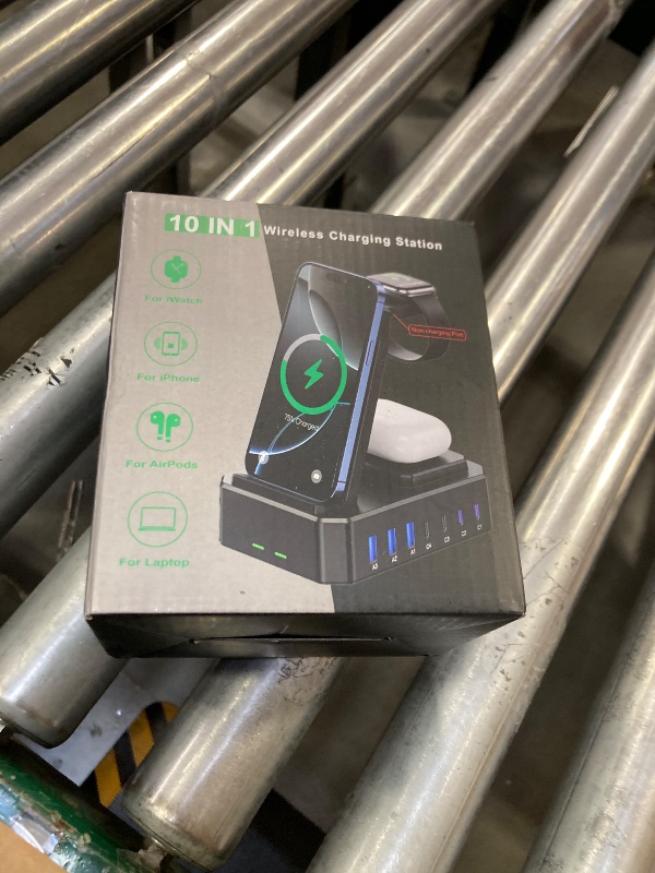 Photo 1 of 300W Charging Station for Multiple Devices Apple,10 in 1 Wireless Charger for iPhone,GaN III USB C 65W PD Fast Charging Stand Dock for MacBook,iWatch&Airpods (Wireless Charging Only for Apple)