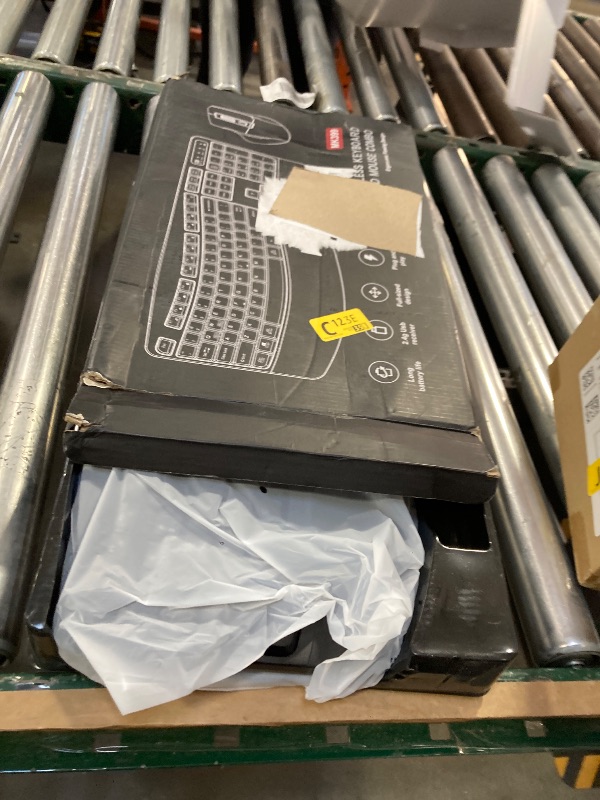 Photo 1 of Wireless Keyboard and Mouse Combo, 2.4G Full Size Wave Keys Ergonomic Keyboard with Wrist Rest and 3-Level DPI Adjustable Wireless Ergonomic Mouse for Windows, Mac OS Desktop/Laptop/PC(Black)