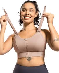 Photo 1 of VFUS Zip Front Adjustable High Impact Sports Bras for Women Large Breasts Full Coverage Workout Running Removable Pads (X-Large,