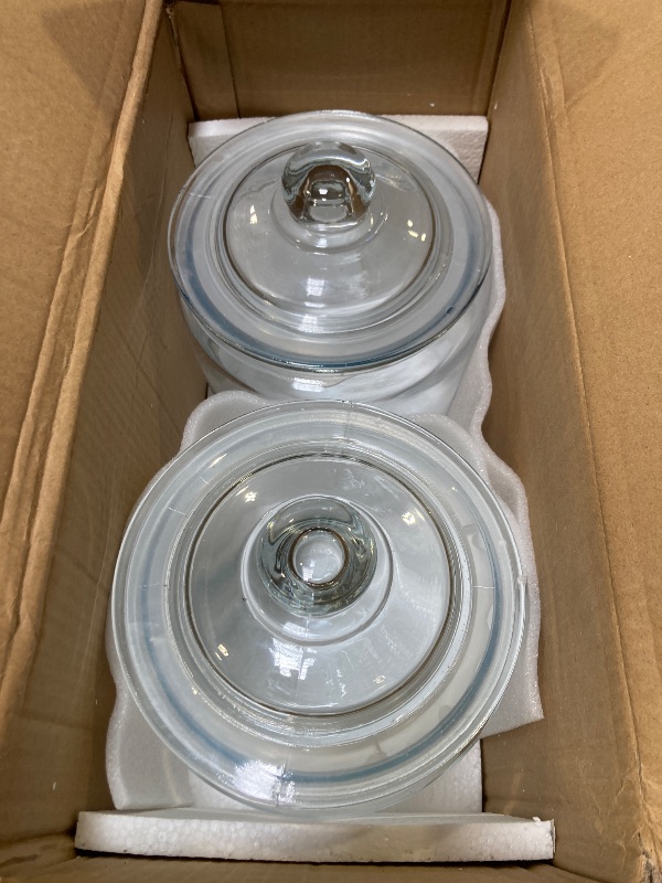 Photo 1 of 1 Gallon Glass Cookie Jars + Labels & Marker - Set of 2 Canister Sets for Kitchen Counter with Airtight Lids, Sugar Packet Holders Food Storage Containers with Lids Airtight for Pantry, Flour, Sugar.