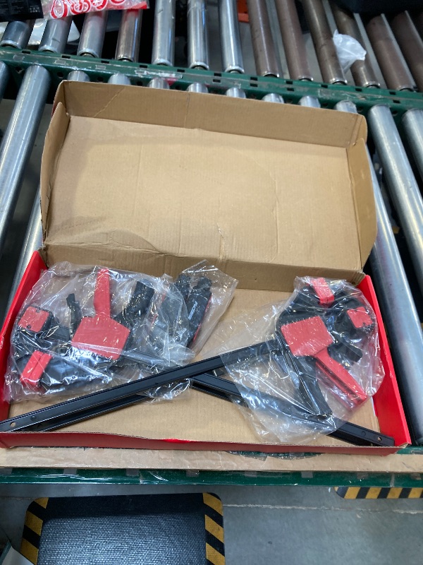 Photo 1 of 4-Piece 12 Inch Bar Clamps for Woodworking with 2-Piece Clamp Connector, 12" Quick-Release Wood Clamps with 150 LBS Load Limit, Trigger Clamp Set, One-Handed Clamps/Spreader for Woodworking(6 Pack)