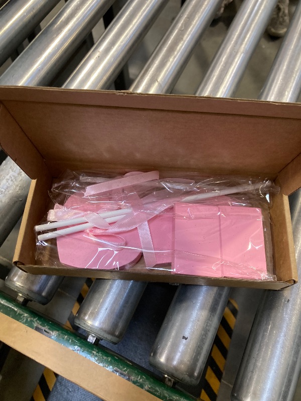 Photo 1 of 3 Pcs Valentines Day Tiered Tray Decor Set Wooden Heart Tables Centerpiece Valentine's Day Pink Red Wooden Heart Table Decor for Rustic Living Room Bookshelf Weddings Parties Home Tables Decor