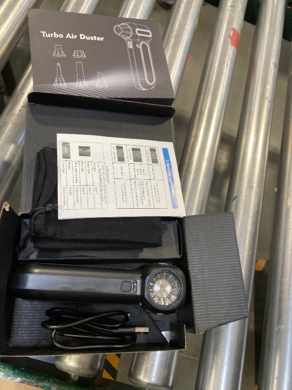 Photo 1 of Gardon Compressed Air Duster Cordless - 180000RPM Electric Air Dusters for Cleaning, 4-Gear Handheld Blower, Mini Keyboard Cleaner with LED Light, 8000mAh Rechargeable, Turbo Fan for Car, PC, Black