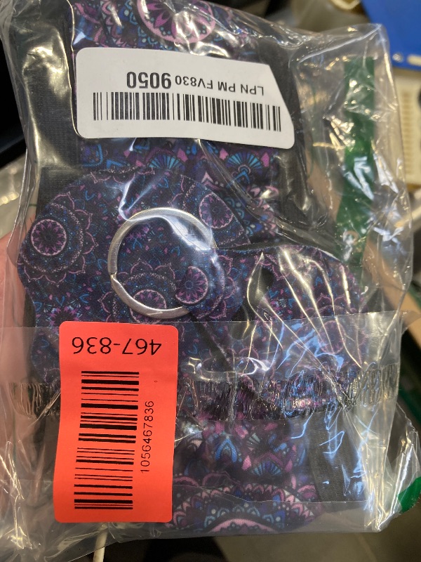 Photo 1 of 4 Pieces Mandala Purple Lotus Steering Wheel Cover Set with 2pcs Car Cup Coasters & Quarter Keyring, Cute and Fashionable Non-Slip Purple Steering Wheel Cover, Universal Fit 14-15.5 inches