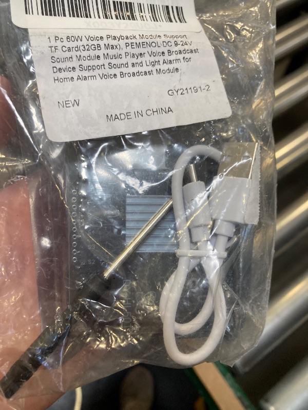 Photo 1 of 1 Pc 60W Voice Playback Module Support TF Card(32GB Max), PEMENOL DC 9-24V Sound Module Music Player Voice Broadcast Device Support Sound and Light Alarm for Home Alarm Voice Broadcast Module