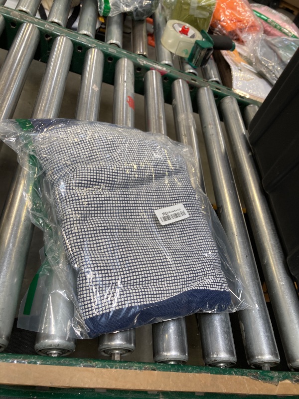 Photo 1 of DII Striped Throw Collection Urban Cityscape Border, Navy