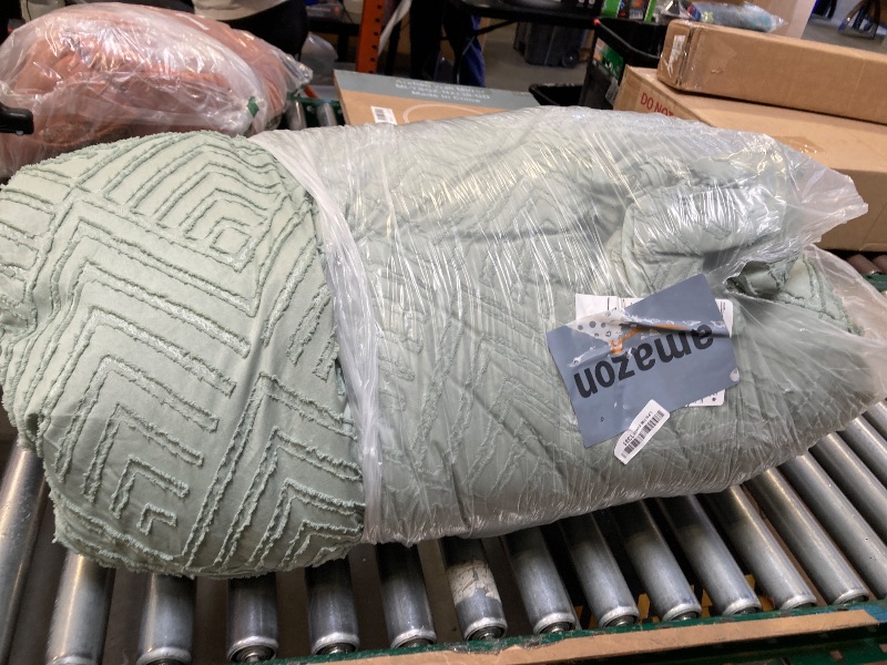Photo 1 of Andency Super King Comforter Set Sage Green - 7 Pieces Bed in a Bag Super King Bedding Comforter Sets, Tufted Lightweight Fluffy Bed Set with Comforter, Sheets, Pillowcases & Shams