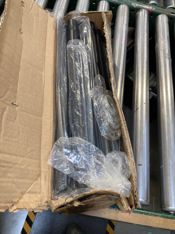 Photo 1 of 2 Pack Modern Black Curtain Rods Set for Windows 66 to 120 Inches Adjustable Length Heavy Duty 1" Diameter Window Curtain Rod with Decorative Finials for Outdoor Bedroom Kitchen Living Room