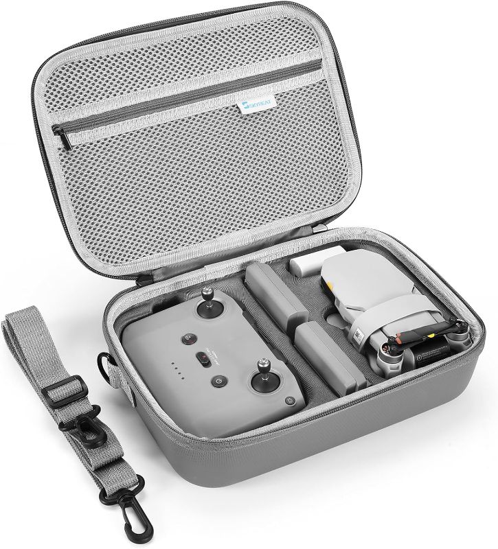 Photo 1 of Skyreat Mini 4K/2 SE Drone Case, Portable Leather PU Case with Shoulder Strap, Handle and Propeller Holders