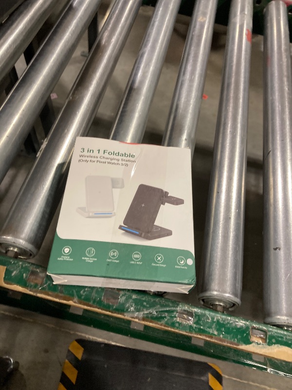 Photo 1 of 3 in 1 Foldable Wireless Charger for Google Pixel Watch 3/2(Not for Pixel Watch 4/1), Fast Charging Station Stand for Pixel 10 Pro XL/9/8/7 Pro/9a/8a/6 Pro and Buds with QC Adapter for Travel, White