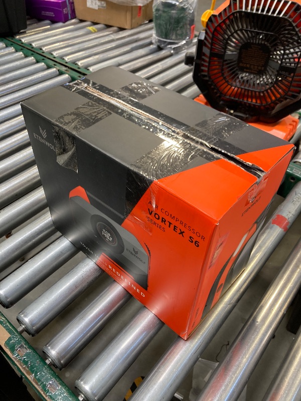 Photo 1 of ETENWOLF VORTEX S6 Tire Inflator Portable Air Compressor for Heavy-duty Vehicle, Cordless Air Pump for Car & Inflatables with 19200 mAh Battery, 100% Duty Cycle & Dual Cylinder Bike Pump, Vivid Orange