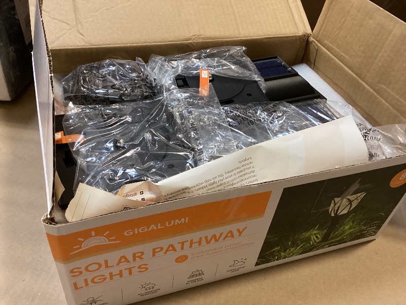 Photo 1 of GIGALUMI Solar Lights Outdoor Waterproof, 8 Pack LED Solar Garden Lights, Outdoor Decorations, Garden Decor for Yard, Patio, Landscape, Planter, Walkway (Warm White)