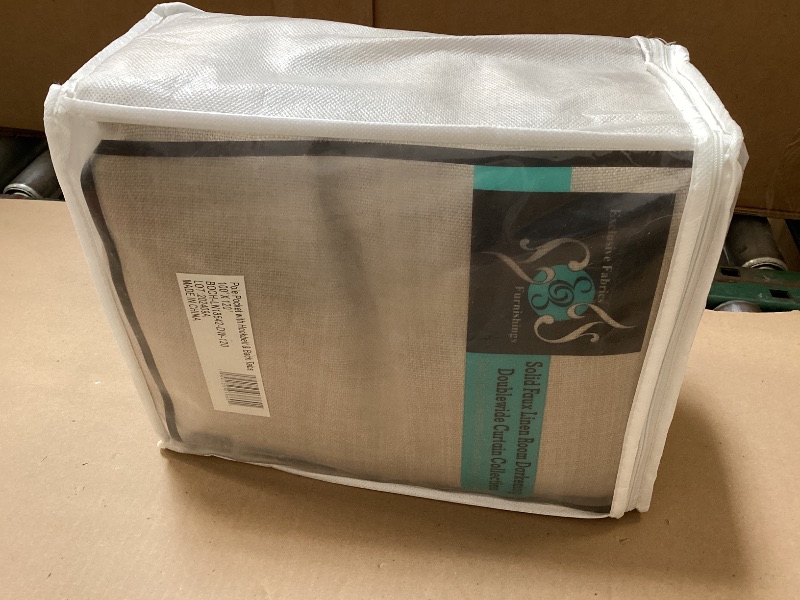 Photo 1 of HPD Half Price Drapes - Faux Linen Curtains for Living Room (1 Panel) - 100W X 120L - Extra Wide Textured Room Darkening Curtains for Bedroom 120 Inches Long - Drapes for Home Decor, Thatched Tan