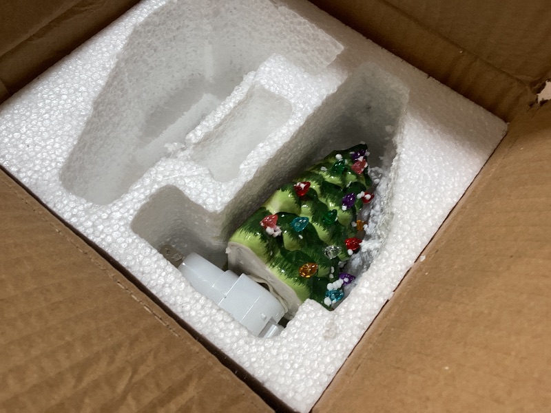 Photo 1 of 1pc only.   Blissun Christmas Night Light, Ceramic Tree Decor 6 Inch with Multicolor Bulbs, 360° Swivel Plug & On/Off Switch for Bedroom, Home, Bathroom (