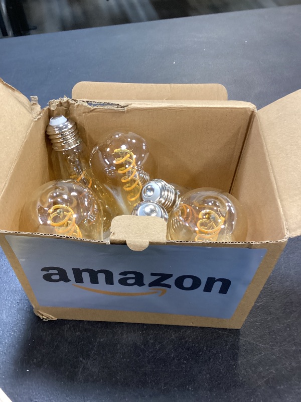 Photo 1 of Austin Coast ST19/ST58 Vintage LED Edison Bulb,4.5W Warm White 2500K,Amber Glass Flexible Spiral LED Filament Light Bulb,450Lm Dimmable 4.5W Equivalent to 45W, E26 Base(4.5W-2500K-6 Pack)