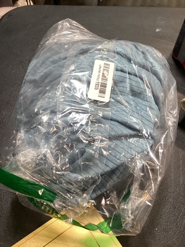 Photo 1 of uxcell Ottomen Cover Round, Jacquard Ottomen Slipcover with Elastic Bottom Fit 76cm-104cm /29.9"-40.9" Diameter, Stretchable Footrest Stool Covers for Furniture Protector, Dusty Blue