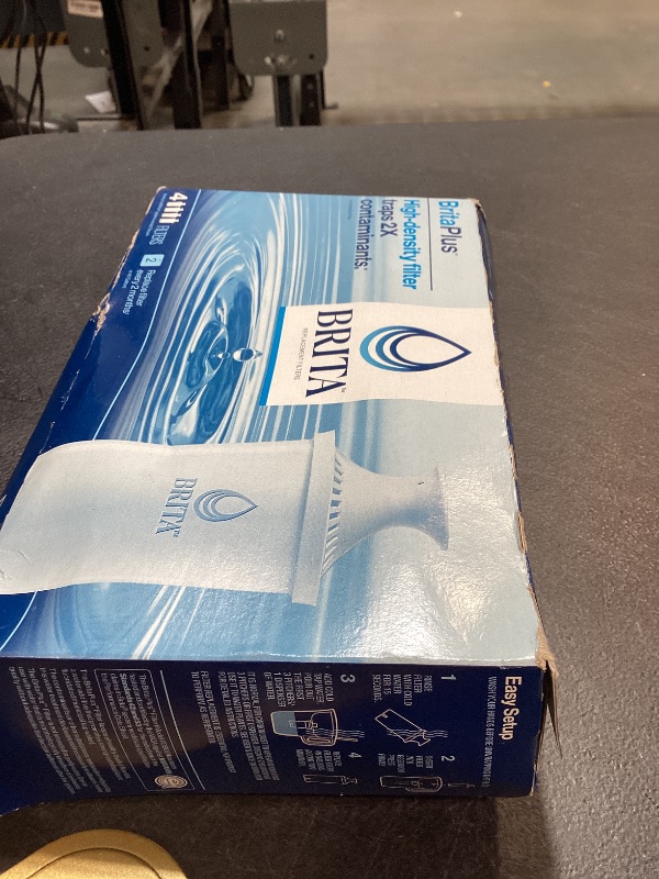 Photo 1 of Brita Plus Water Filter, BPA-Free, High-Density Replacement Filter for Pitchers and Dispensers, Reduces 2x Contaminants*, Lasts Two Months or 40 Gallons, Includes 4 Filters