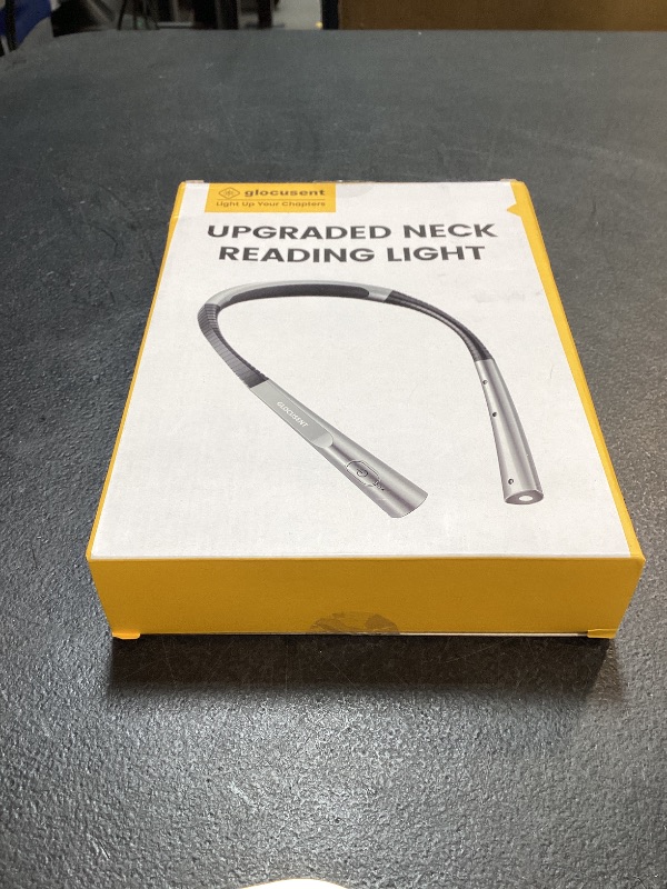 Photo 1 of Glocusent Upgraded LED Neck Reading Light, Book Light for Reading in Bed, 30-min Timer, 3 Colors & 3 Brightness Adjustable, Rechargeable & Long Lasting, Perfect for Reading, Knitting