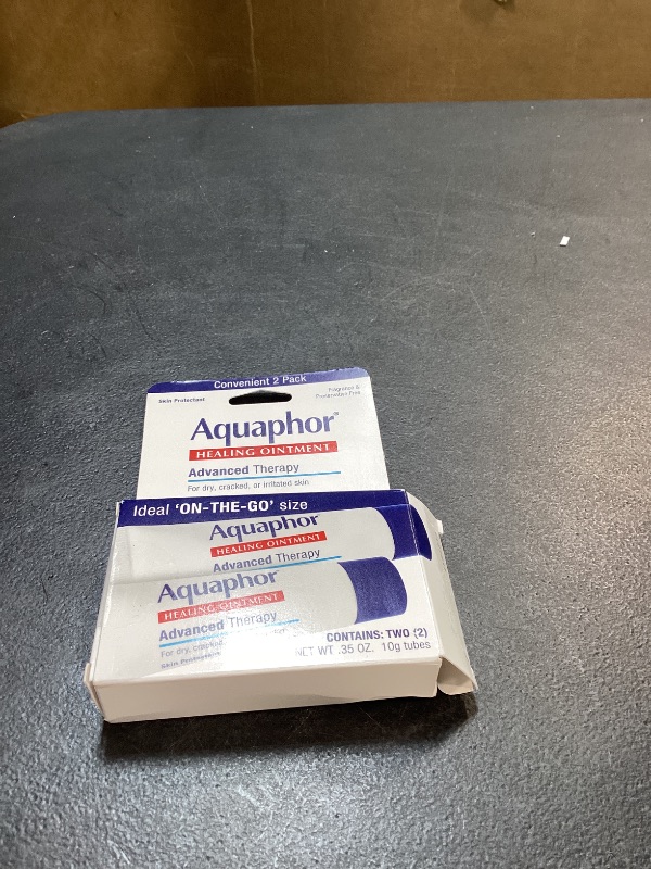 Photo 1 of Aquaphor Healing Ointment Advanced Therapy Skin Protectant, Dry Skin Body Moisturizer, 0.35 Oz Tube, Pack of 2