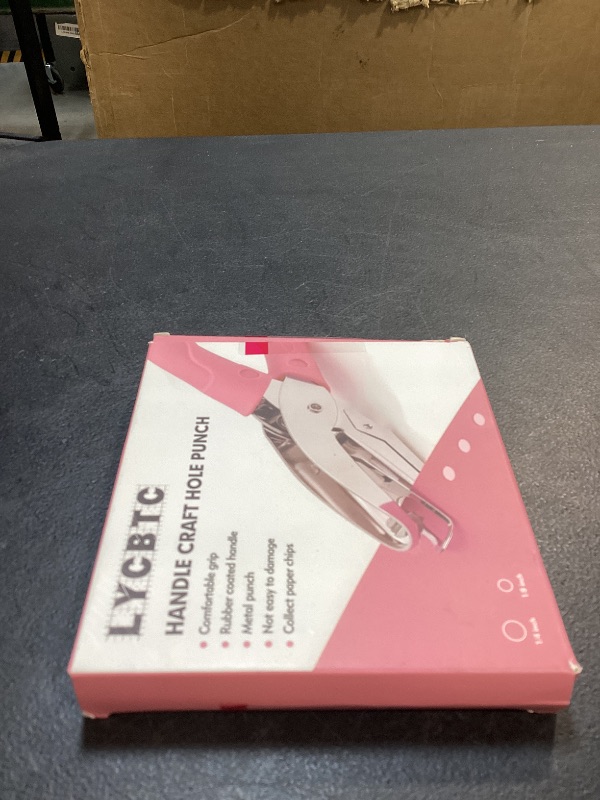 Photo 1 of 2 PCS Hole Punch, Diameter 1/4" and 1/8" Single Hole Punch, with Pink Soft Grip Hole Puncher Single, for Home, Office and Study, Suitable for Various Cardboard, Labels, and Scrapbooks