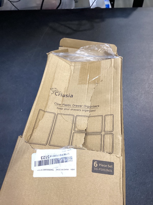 Photo 1 of 6 Pack Large Clear Plastic Drawer Organizer Trays, Acrylic Kitchen Drawer Organization and Storage Dividers, Non-Slip Storage Bins for Makeup, Kitchen Utensils, Bathroom, Jewelries and Office Desk