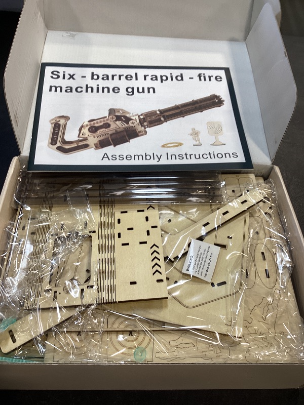 Photo 1 of 3D Wooden Puzzle Gun for Adults, Rubber Band 3D Gun Puzzles, Electric Gatling Model Building Kit, Wood 3D Puzzle, Hobby Kits for Men, Wooden Building Set for Adults Teens (272 PCS)