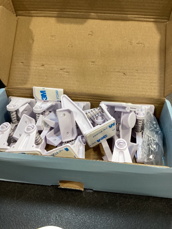 Photo 1 of 12 Pack Cabinet Locks Child Safety | Baby Safety Cabinet Locks NO Drilling 3M Adhesive Baby Proof Drawer Lock Child proofing cabinets latches for Kids Latch for Drawers & Door Child Safety Locks