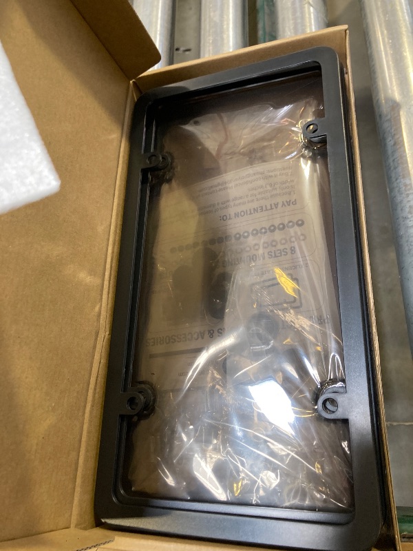 Photo 1 of 2 Pack License Plate Protector, Plastic Car Front/Rear License Plate Protector with Screws Caps, Universal Car Accessories for Most Cars