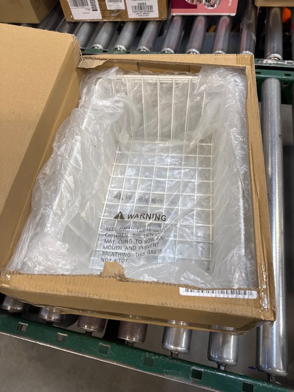 Photo 1 of iSPECLE Freezer Organizer Bins - 6 Pack Stand Up Freezer Organizers for 16 Cu.Ft Upright Freezer, Storage Baskets for Meat & Veggies, Prevents Items Falling, Slide-Out Access, 3 Large 3 Medium, White