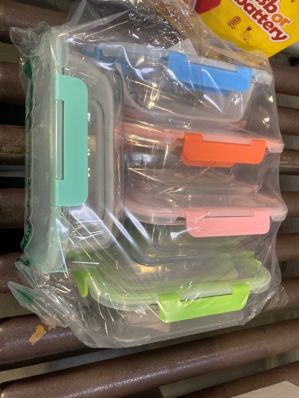 Photo 1 of UMEIED 10 Pack Glass Food Storage Containers with Lids Leakproof, Airtight Glass Meal Prep Containers For Lunch, On The Go, Leftover, Dishwasher Safe