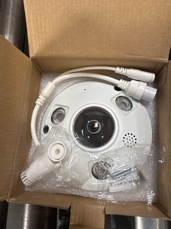 Photo 1 of Inwerang 5MP POE IP Fisheye Camera, One Way Talk, 1.44mm Lens 360° Viewing Angle, 48ft Infrared Night Vision, Motion Detection, WDR, IP66 Water-Proof Indoor&Outdoor Metal Panorama Camera