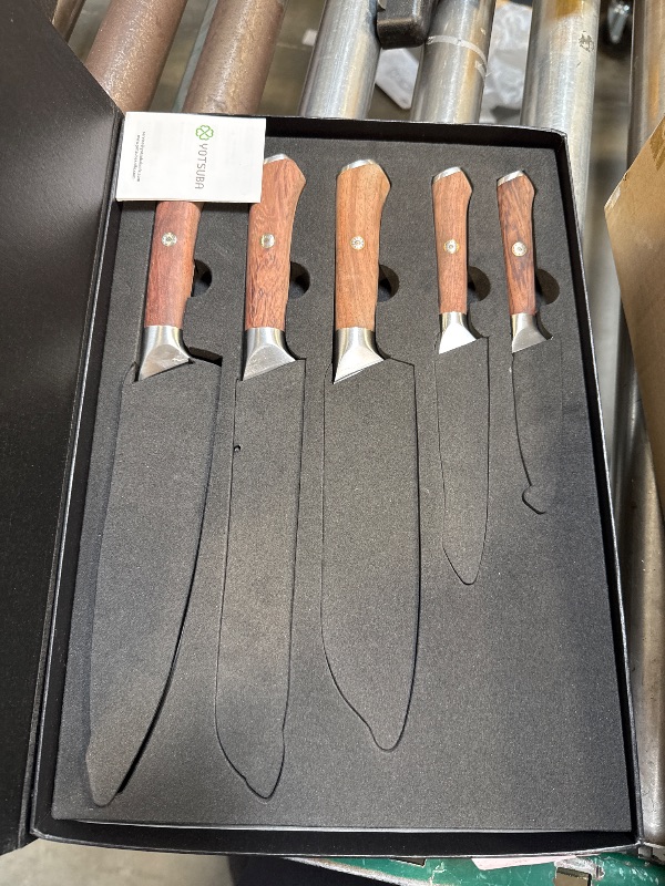Photo 1 of YOTSUBA 5PCS Kitchen Knives Set,Kitchen Knife Set,German High Carbon Stainless Steel Ultra Chef Knife Sets with Ergonomic Handle for Chopping Vegetable and Cooking