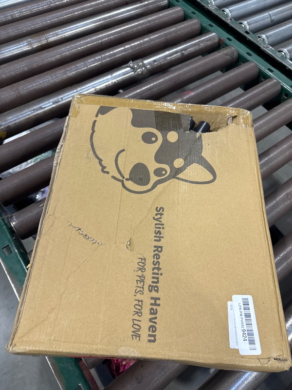 Photo 1 of Elevated Dog Bed Raised Outdoor Dog Cot for Large Dogs, Installation Requires No Tools, Frame with Washable Cooling Breathable Mesh Anti-Slip Feet, Indoor Pet Bed, Grey, 43.3 Inches