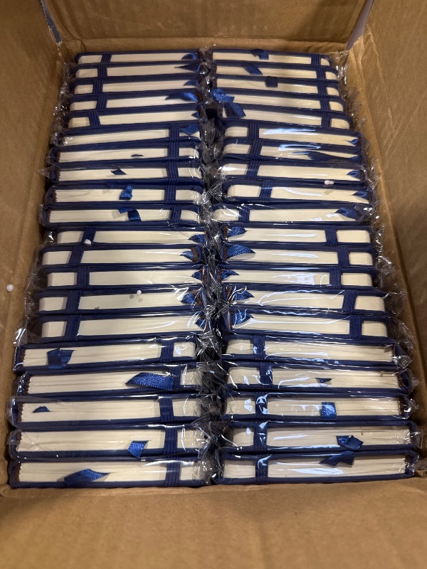 Photo 1 of 40 Pieces Small Notebooks A6 Pocket Journals 3.5 x 5.5 Inch Small Leather Notebook Mini Ruled Lined Journal with Elastic Band Pen Holder Page Marker Ribbons for Diary School Business Office (Blue)