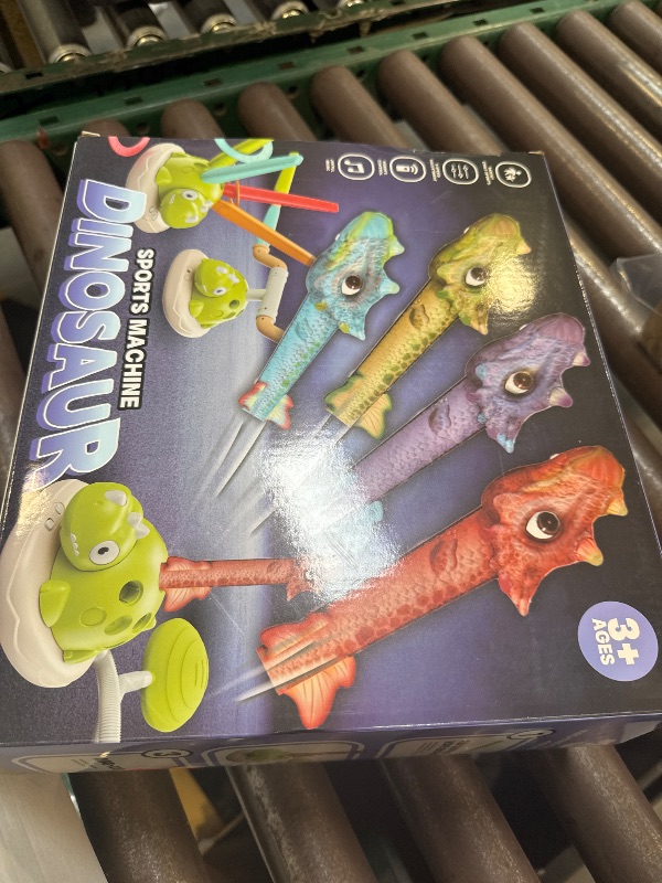 Photo 1 of 3 in 1 Dinosaur Rocket Launcher Musical Jump Toss Ring Game and Stomping Toys for Kids Outdoor with Remote Control, Indoor Outside Toy for Boys Girls 3-13 Toys for Ages 5 6 7 8 9 10 11 Birthday Gifts