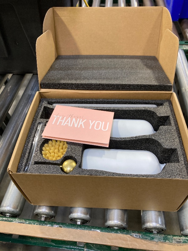 Photo 1 of [Luxury] Kitchen Soap Dispenser Set - 16OZ White Glass Bottle, Stainless Steel Pump, Instant Dry Tray, Waterproof Labels, Non-Slip Silicone Pad, and Dish Brush | Upgrade for Your Kitchen and Bathroom