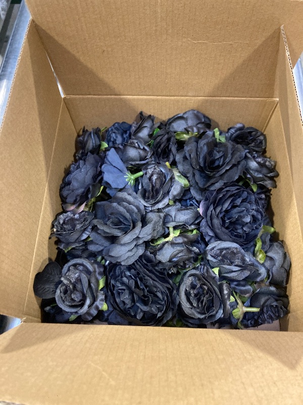 Photo 1 of 2.2''Artificial Satin Rose Flower Heads,80Pcs Silk Rose Heads Bulk,Fake Flower No Stem for DIY Flower Well,Artificial Stemless Black Roses Flowers Heads for DIY Crafts Bouquet (80, Black)