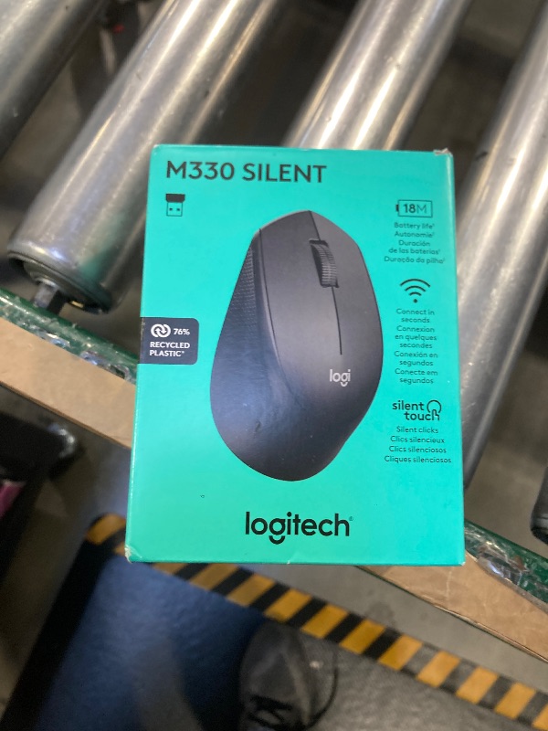 Photo 1 of Logitech M330 Silent Wireless Mouse, 2.4GHz with USB Receiver, Optical Tracking, Quiet & Lightweight, Long Battery Life, for PC, Mac, Laptop, Chromebook - Black