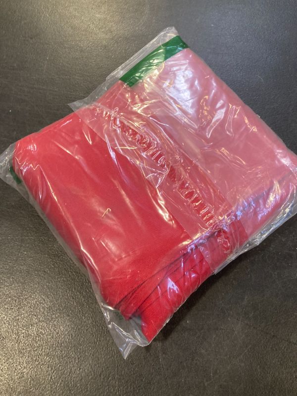 Photo 1 of LIBERECOO Vinyl Tablecloth with Flannel Backing, Red, Waterproof, Stain-Resistant, Easy-Clean Table Cover for Holiday, Dining, Kitchen, and Outdoor Use, 60" x 60" Square