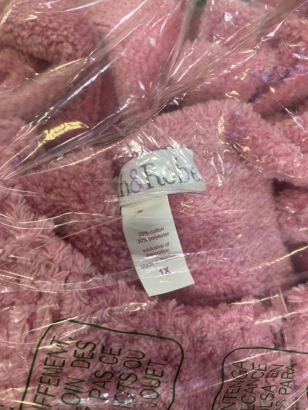 Photo 1 of Bath & Robes Women's Cotton Chenille Robe Full Length (1X, Dusty Pink)